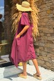 Made in Italy Tiggy Pure Cotton Smock Dress Beetroot /5 =